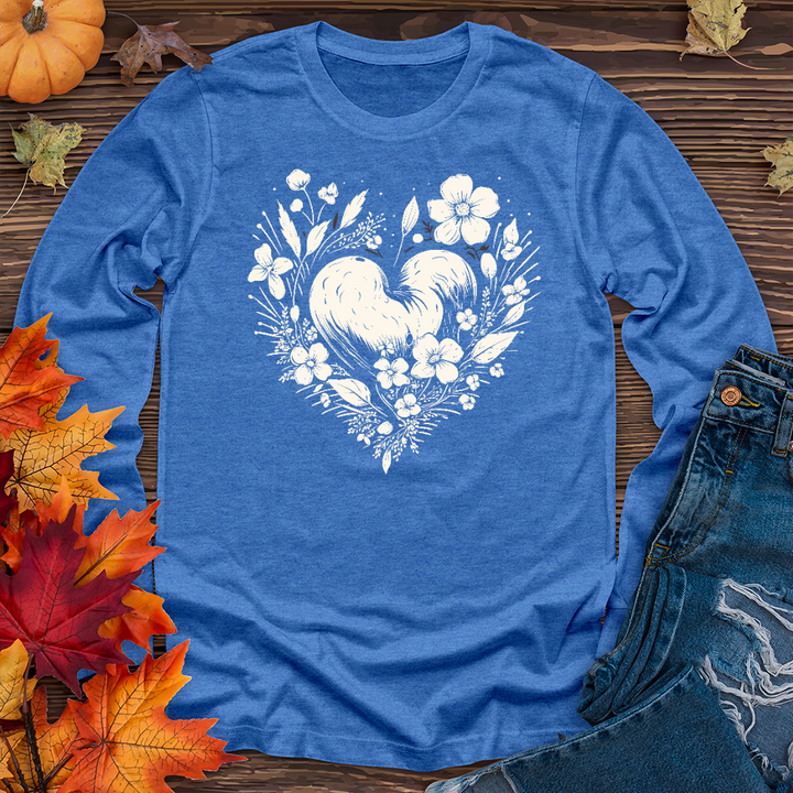 A simple heart with flowers Long Sleeve Tee