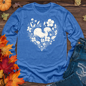 A simple heart with flowers Long Sleeve Tee