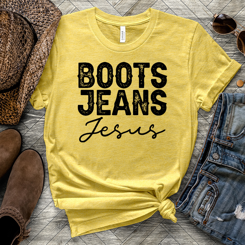 Boots Jeans Jesus Heathered Tee