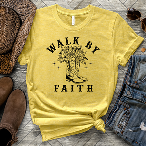 Walk By Faith Boots Heathered Tee