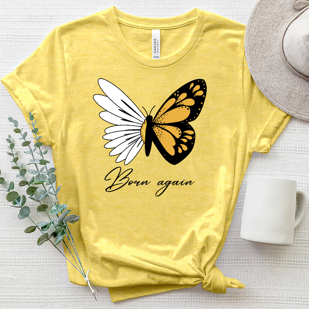 Butterflies and Daisy positive Heathered Tee