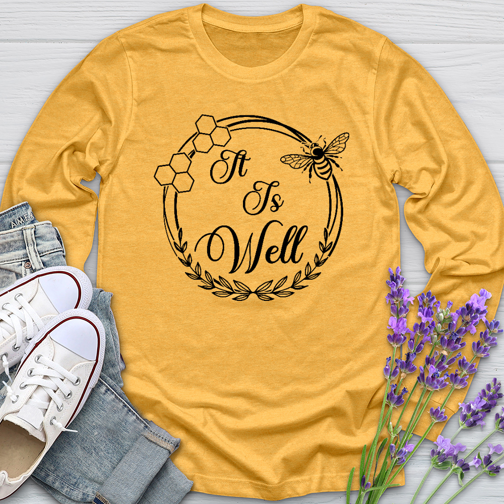 It Is Well Honeycomb Long Sleeve Tee