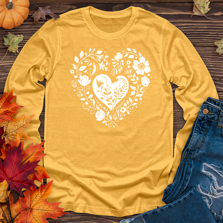 A simple floral heart 01 Long Sleeve Tee