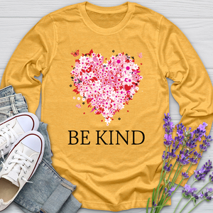 Be Kind Floral Heart Long Sleeve Tee