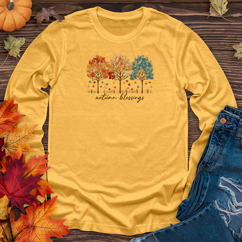 Vintage Blooming Floral Trio Sparkling Trees 01 Long Sleeve Tee