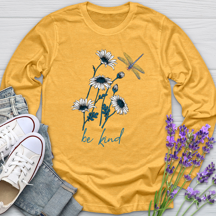 Be Kind daisy Flower Long Sleeve Tee