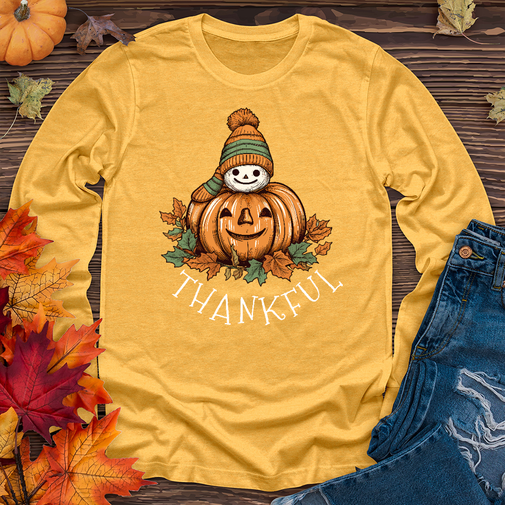 Thankful Happy Pumpkins Long Sleeve Tee