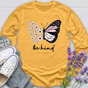 Be Kind Sunflower Butterfly Long Sleeve Tee