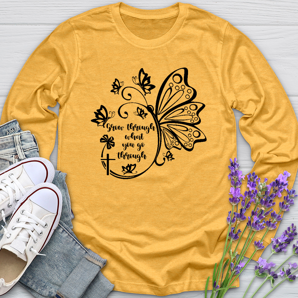 Grow Through What You Go Through Black Long Sleeve Tee