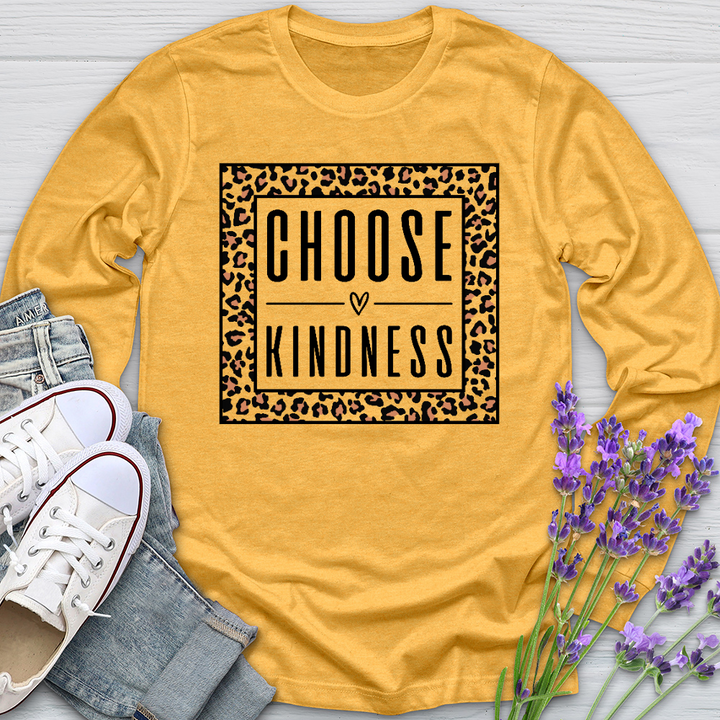 Choose Kindness Leopard Long Sleeve Tee
