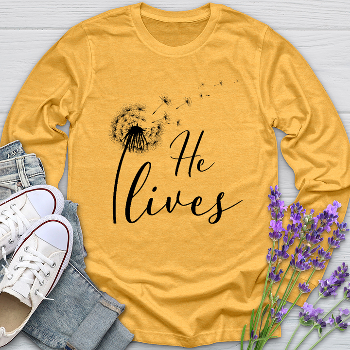 He Lives Dandelion Long Sleeve Tee