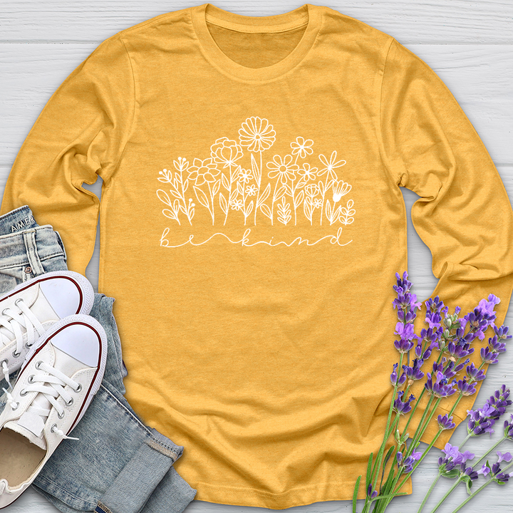 Be Kind Garden Flowers Long Sleeve Tee