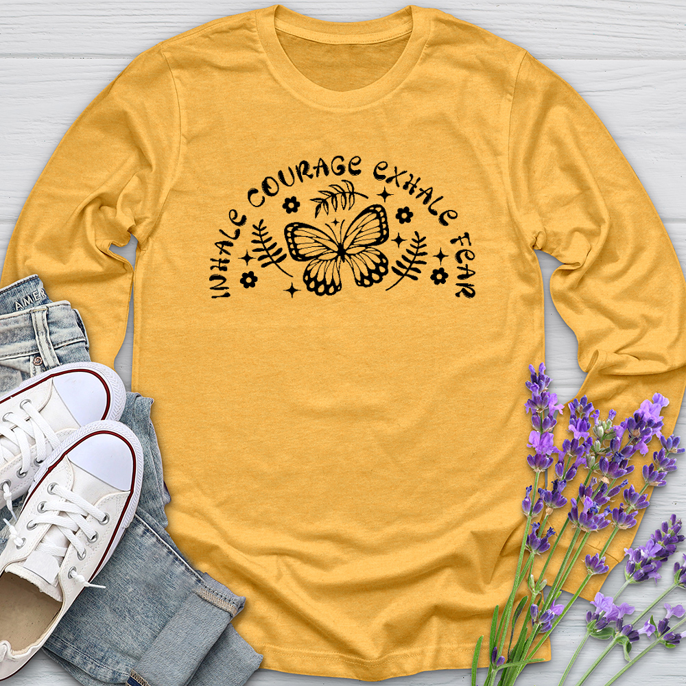 Exhale Fear Butterfly Long Sleeve Tee