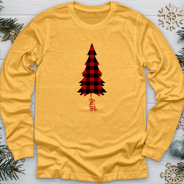 Faith Christmas Pattern Long Sleeve Tee