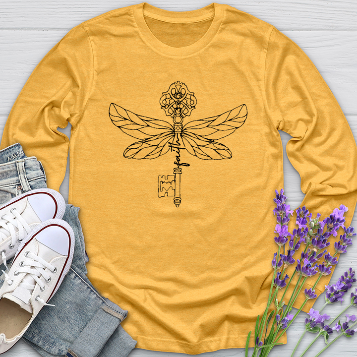 Faith Key Dragonfly Long Sleeve Tee