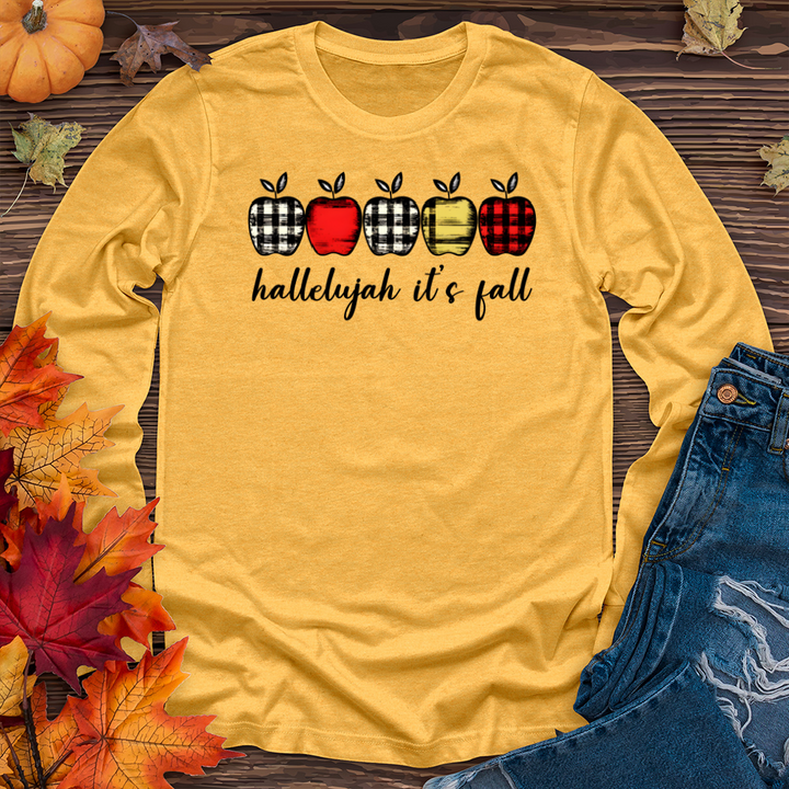 Retro Apple Farm Checkered Row Long Sleeve Tee