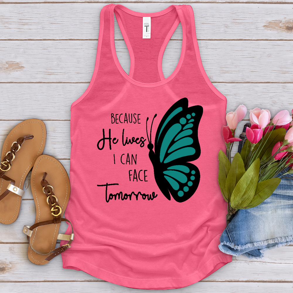 Because He Lives Butterfly 2 Tank Top