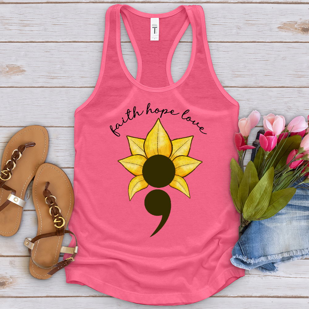 Faith Hope Love Semicolon Tank Top