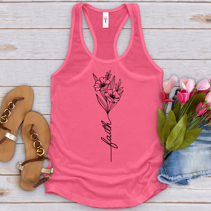 Faith Spring Flower Bouquet Tank Top