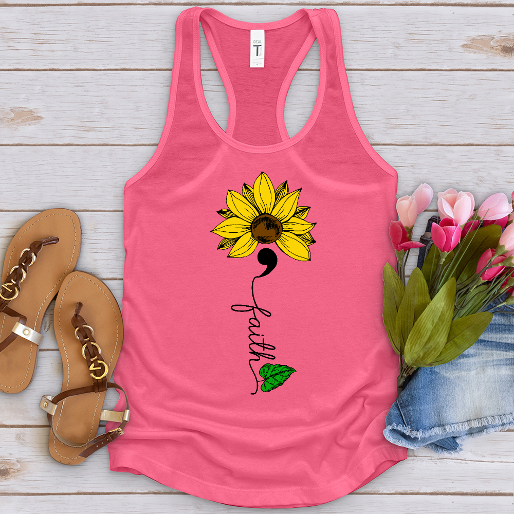 Faith Semicolon Sunflower Tank Top