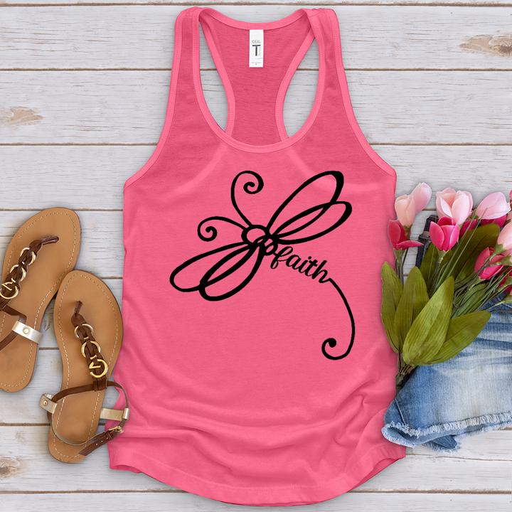 Faith Dragonfly Word Art Tank Top