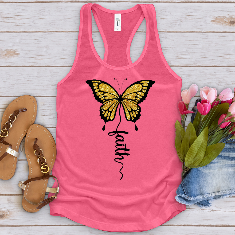 Gold Faith Butterfly Tank Top