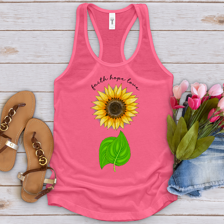 Faith Hope Love Sunflower Tank Top