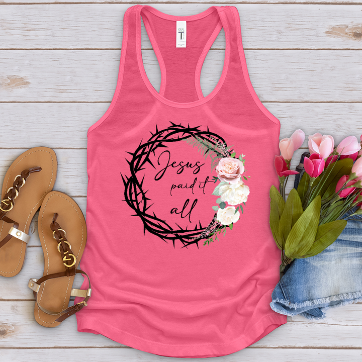 Jesus Paid It All Wreath Tank Top