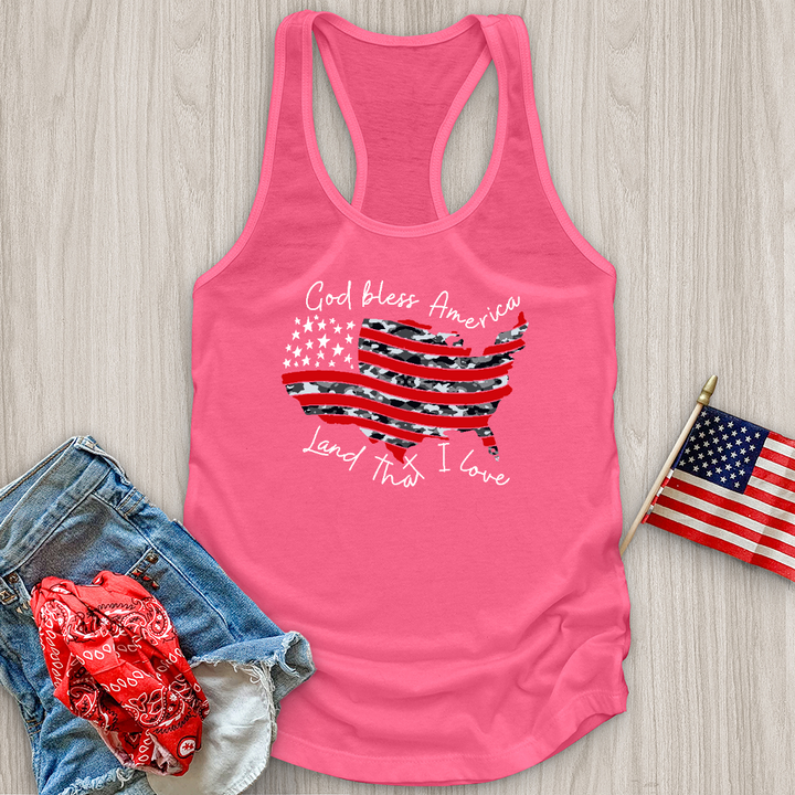 God Bless America Camo USA Tank Top