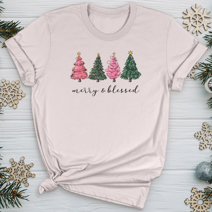 Merry Blessed Assorted Trees Softstyle Tee