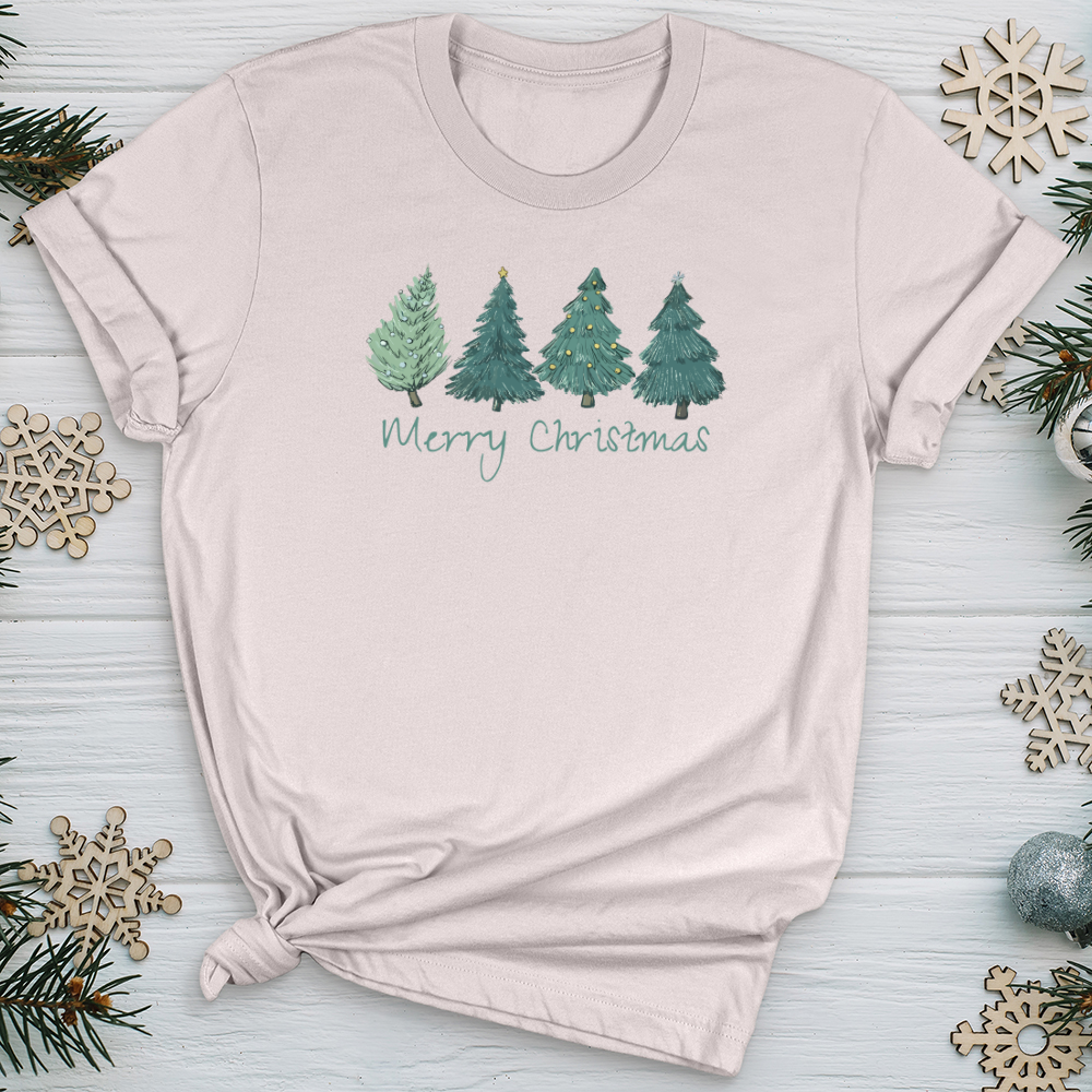 Merry Christmas Pine Trees Softstyle Tee