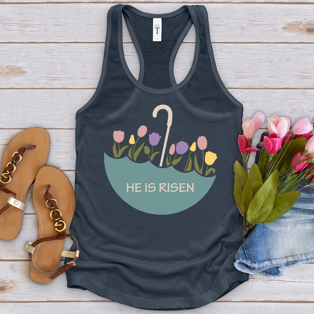 He Is Risen Flower Umbrella Tank Top