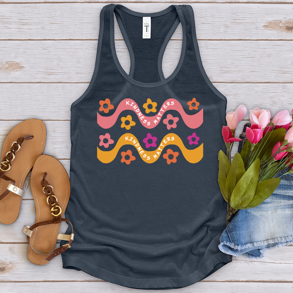 Kindness Matters Daisy Pattern Tank Top