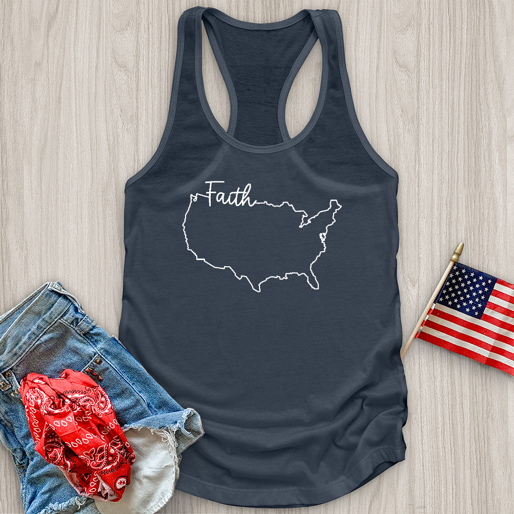 Faith With USA Map Tank Top