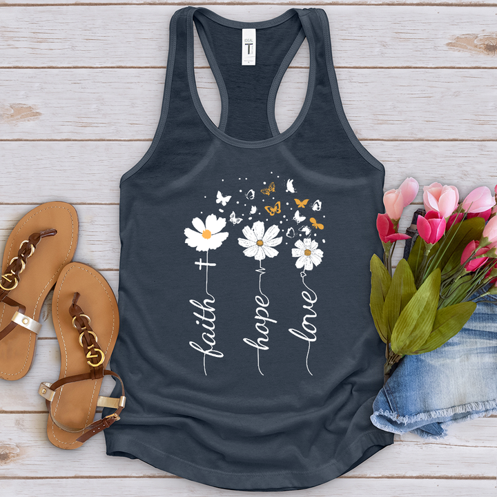 Faith, Hope, Love, Floral Tank Top