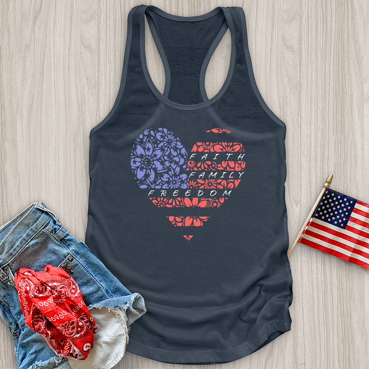 Faith Family Floral Heart Tank Top