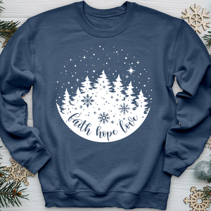 Snowy Faith Hope Love Crewneck