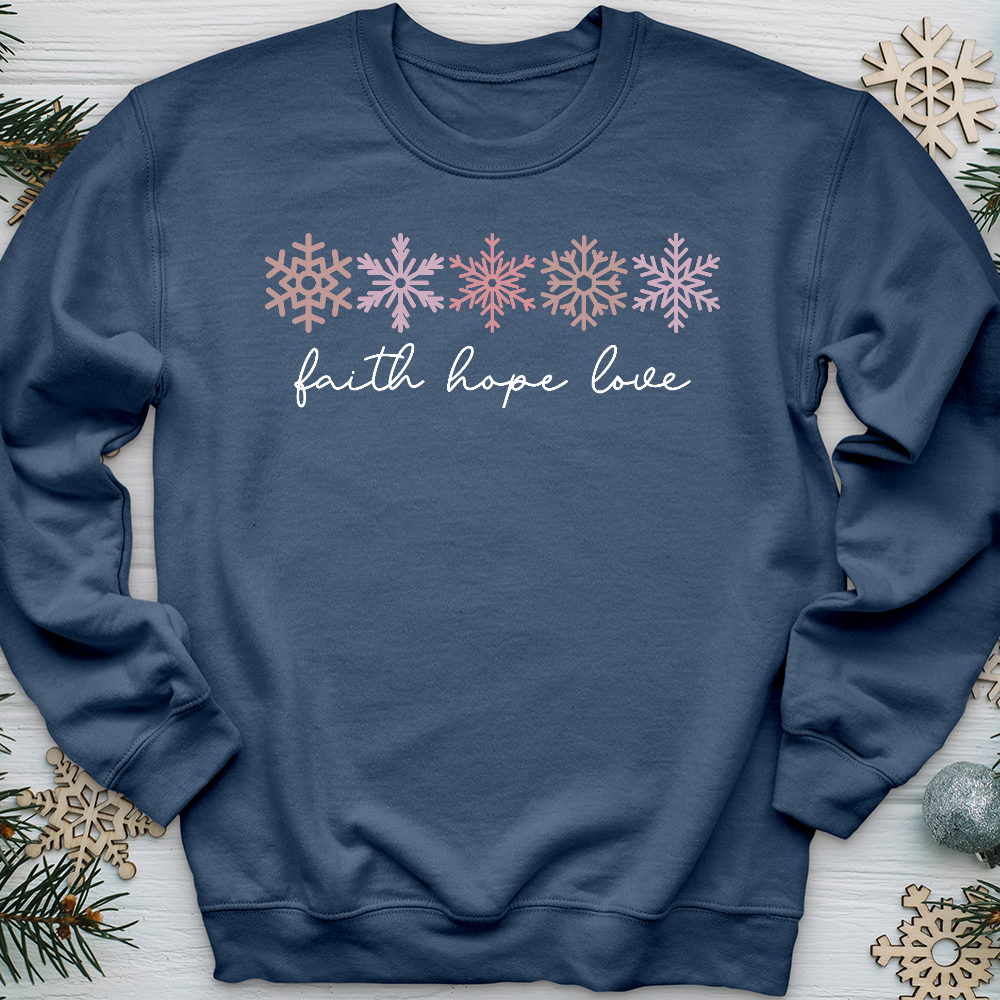 Faith Hope Love Snowflake Assortment Crewneck