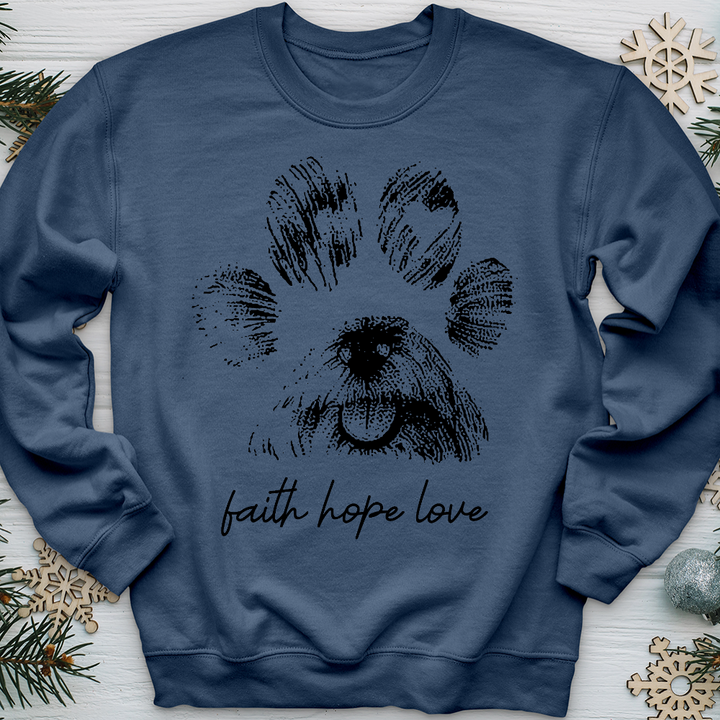 Faith Paw Print Face Crewneck