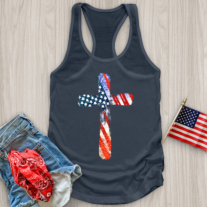 Red White Blue Cross Tank Top