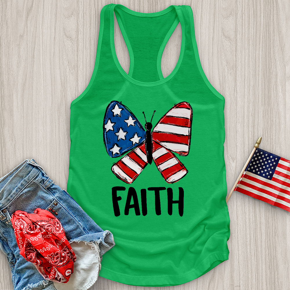 USA Faith Butterfly Tank Top