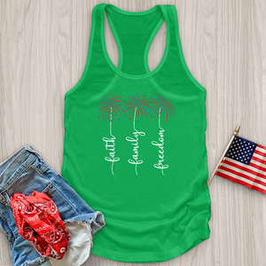 Faith Family Fireworks Art Tank Top