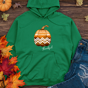 Thankful Gold Glitter Pumpkin Midweight Hoodie