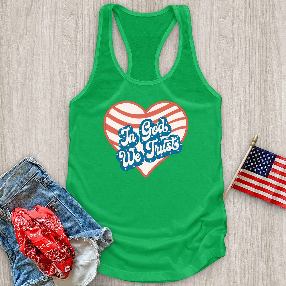 In God We Trust Wavy Heart Tank Top