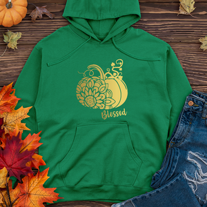 Blessed Gold Sunflower Pumpkin Midweight Hoodie