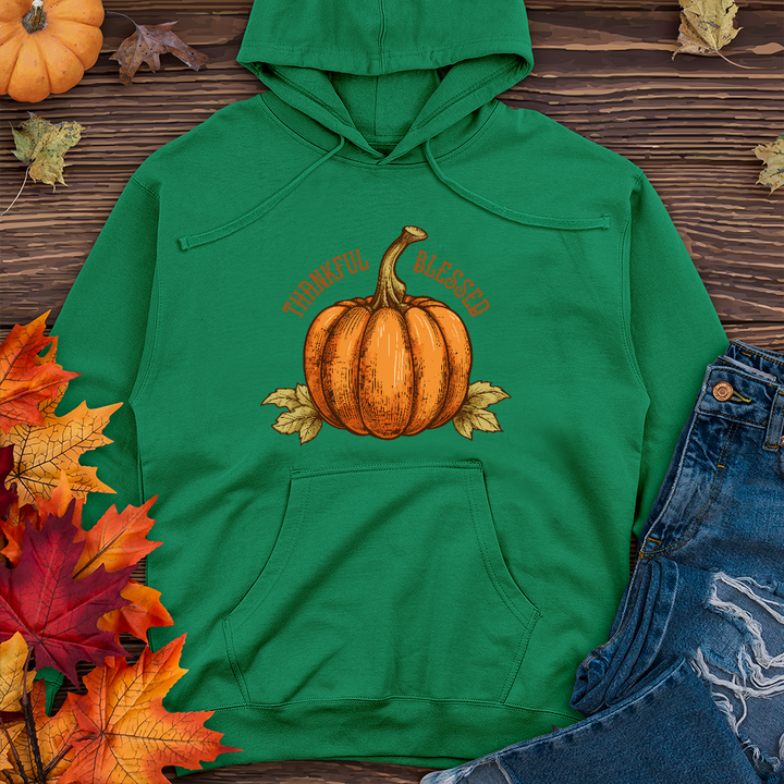 Thankful Blessed Pumpkin Midweight Hoodie