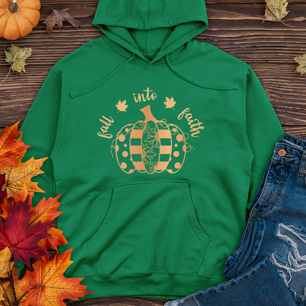 Fall into faith spotted pumpkin Midweight Hoodie