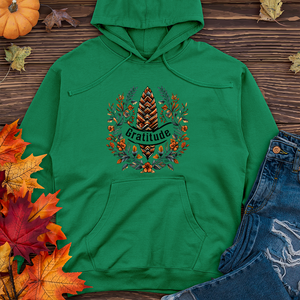 Herringbone Pinecone Gratitude.-01 Midweight Hoodie