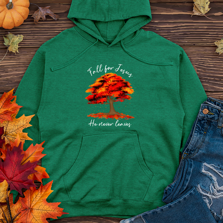 Watercolor Falling Leaves Midweight Hoodie