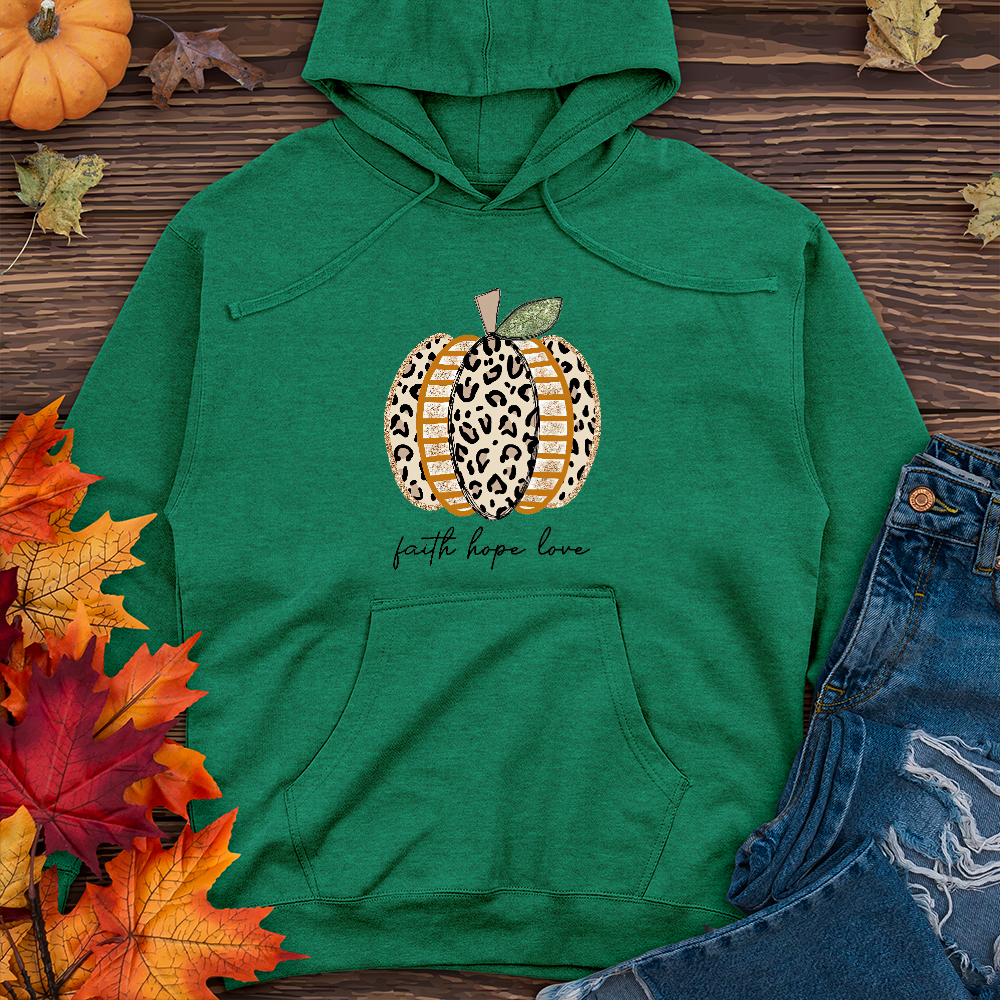 FHL Leopard Gold Pumpkin   Midweight Hoodie